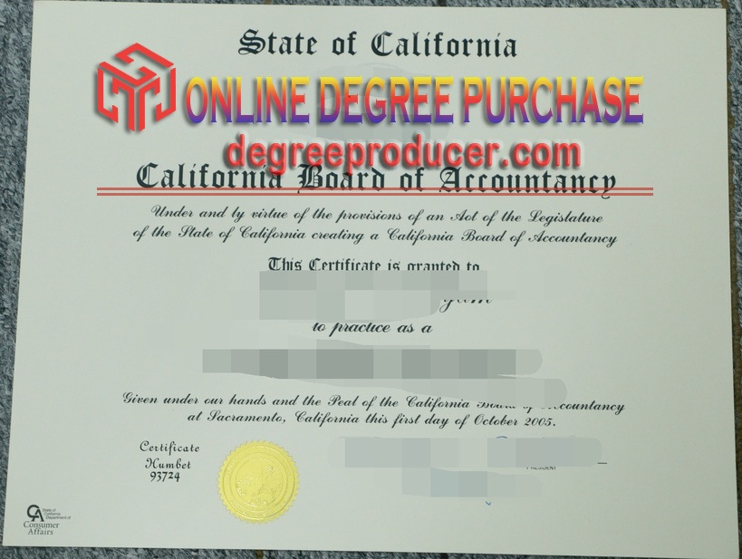 How to Order Fake California Board of Accountancy Certificate