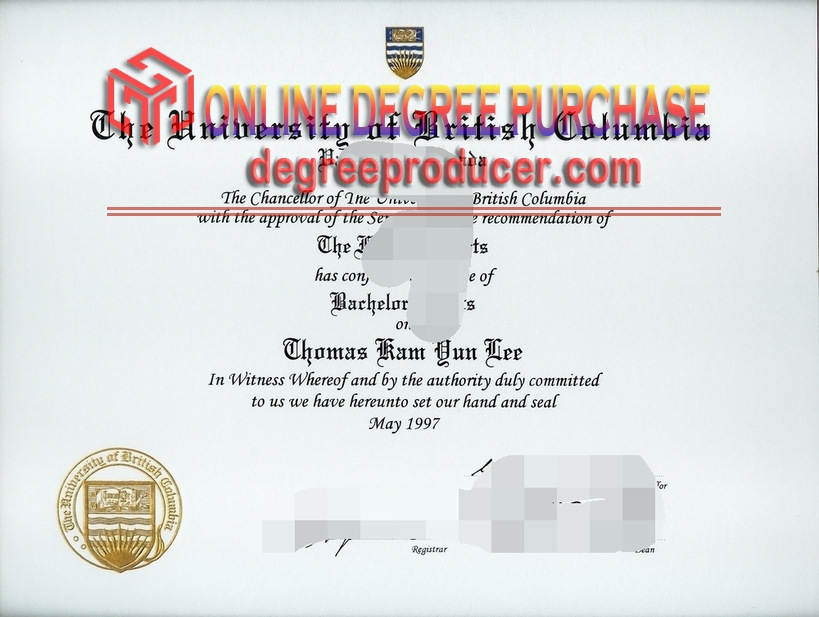 Buy Online: The University of British Columbia Diploma