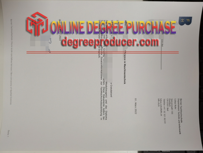 How to Create a Fake Replica Bern University of Applied Sciences Diploma Degree