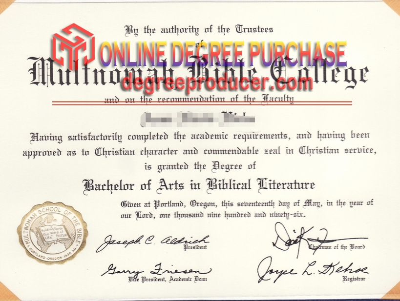 Best Fake Multnomah Bible College Degree: Your Key to Success