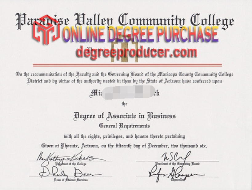 How to Copy a Fake Paradise Valley Community College Diploma