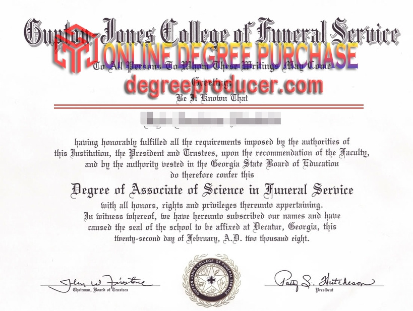 How to Order a Fake mGupton Jones College of Funeral Service Degree