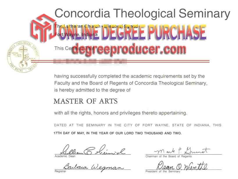 Where to Purchase a Fake Concordia Theological Seminary Degree?