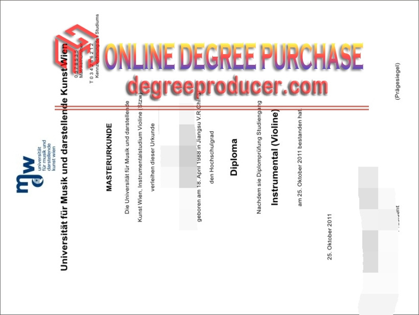 How to Order a Fake University of Music and Performing Arts, Vienna Degree