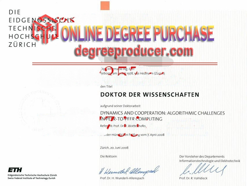 How to Make a Fake Zurich Federal Institute of Technology (ETH) Degree