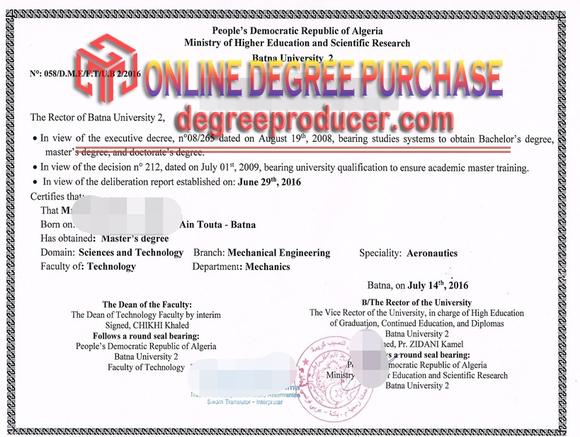 Replica Batna University Degree: Everything You Need to Know