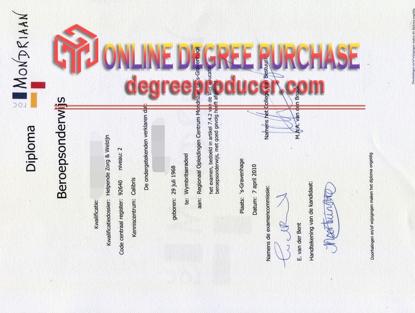Where to Purchase a Fake The Hague Mondrian Vocational College Diploma?